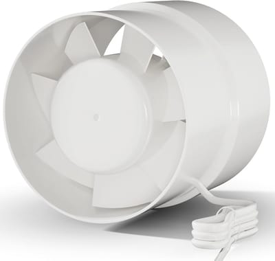 Stille Buisventilator 100mm - Inline Afvoerventilator voor Badkamer, Toilet, Keuken - 130 m³/u