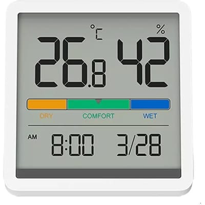 Nieuwe Xiaomi Miiiw Mute Temperatuur Vochtigheid Klok Thuis Indoor Hoge Precisie Babykamer C/F Temperatuur Monitor 3.34 inch Enorme LCD groen