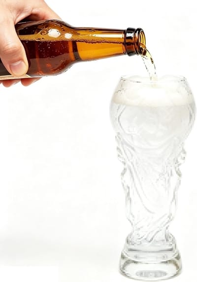 Bierpul van glas - Tumbler glazen - Dranken serveren - Voetbaldesign - 600 ml - Transparant