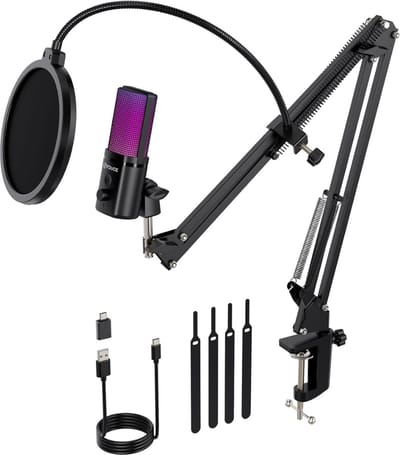 DD Podcast Starterset - Podcast Set -Podcast Studio - 16x8x42cm - Zwart