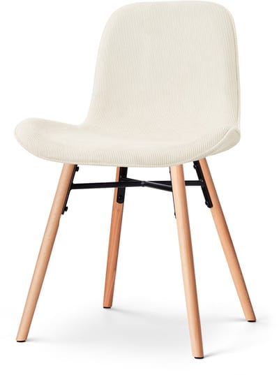 Nolon Nena-Fé Eetkamerstoel rib beige - houten onderstel