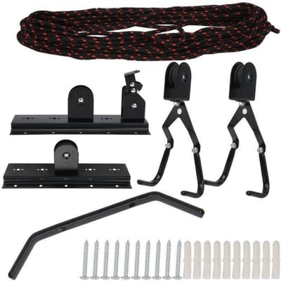 Support de plafond de vélo - Akozon - Cintre de plafond - Acier et ABS - Capacité 40-60 kg - Noir