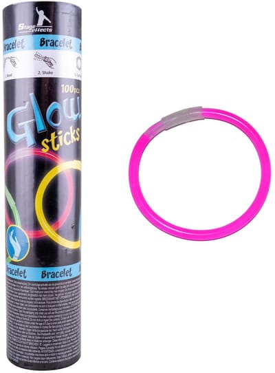 Glow in the dark armbandjes - 100x - roze - 25 cm - neon glow - oplichtende sieraden
