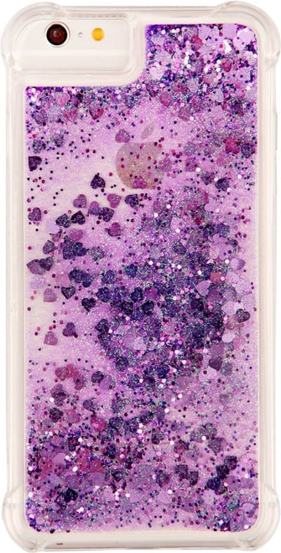 Peachy Glitter TPU case geschikt voor iPhone 6 6s 7 8 SE 2020 SE 2022 hoesje - Paars