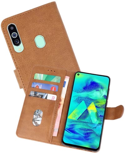 Hoesje Geschikt voor Samsung Galaxy M40 - Kaarthouder Book Case Telefoonhoesje - Bruin