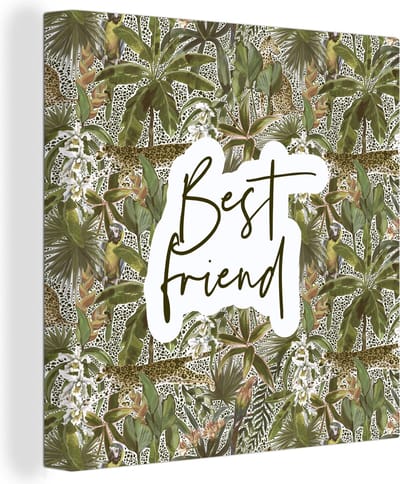 Canvas Schilderij Spreuken - Quotes - BFF - Best friend - Beste vrienden - 20x20 cm - Wanddecoratie