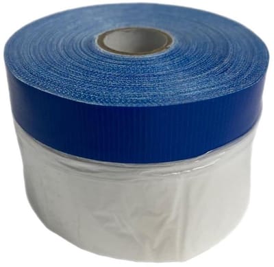 Bouwfolie met tape - Afdekfolie schilderstape - Afplakken binnenshuis - Scheurvast materiaal - 550 mm x 20 m - Blauw