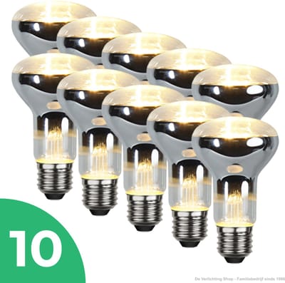 Trixline Reflector Gloeilamp E27 - 60W - Warm Wit Licht (2700K) - 459 lm - 1 jaar - Dimbaar - 10 stuks - R63