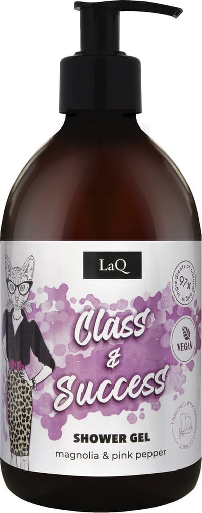 LaQ Class & Success Shower Gel Vrouwen – Vegan Douchegel met Magnolia, Pink Pepper & Hyaluron – Natuurlijke Ingrediënten – 500ml