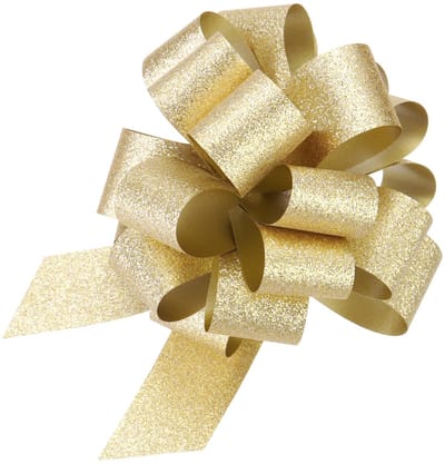 5 stuks 10 cm cadeaulinten Satijnlint Zijdeband Grote treksluiting Glitter Cadeauverpakking Grote treksluitingenband Goud voor huwelijksmanden Cadeaus Kerstfeest