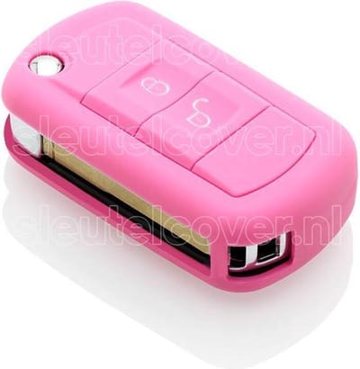 Autosleutel Hoesje geschikt voor Land Rover - SleutelCover - Silicone Autosleutel Cover - Sleutelhoesje Roze