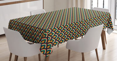 ABAKUHAUS Tafelkleed – 140x240 cm – Oranje-Groen – Waterdicht