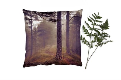 Sierkussens - Kussentjes Woonkamer - 40x40 cm - Mist - Herfst decoratie - Natuur - Bos