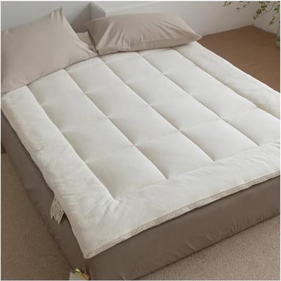 Matras Topper - Bed Topper - Comfortabel Slapen - Ademend Katoen - 180x200cm - Wit