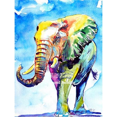 Peinture de diamant d'animaux d'afrique, broderie 5D à faire soi-même, mosaïque, images complètes, strass, éléphants 20X30CM yellow