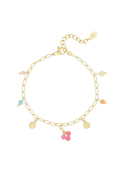 Armband Summer love - bedelarmband goud - sieraden stainless steel waterproof yehwang