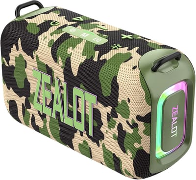Draagbare Bluetooth Speaker - Draadloze Geluidsbox - Buitenfeesten Muziek - Krachtig 50W Geluid - 25.7 cm - Camouflage