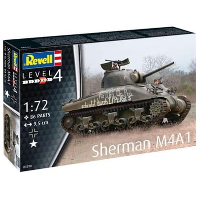 Revell Modelbouwpakket Militaire voertuigen - 03290 Sherman M4A1 WWII - Amerikaanse Middelzware Tank Plastic - 1:72 - Modelbouw