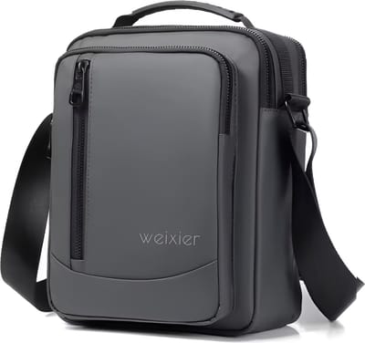 WoYoW® - Heren Schoudertas - Waterdicht Crossbody Tas - Grote Capaciteit - Business Messenger Bag - Handtas - PU Leer - Grijs