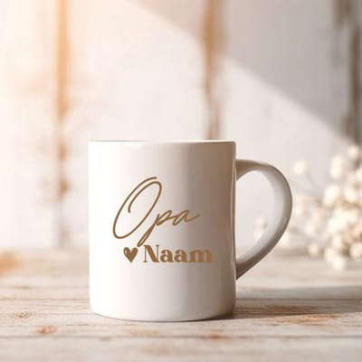 Mok Opa - Persoonlijk cadeau voor Opa met naam - graag gelijk de naam doorgeven na je bestelling - Leuke aankondiging van jullie zwangerschap