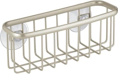 Spoelbak Organizer Axis Sponshouder - Roestvrij Coating - Spons en Pannenkrassen - Matzilverkleurig - Gesatineerd - Zuignappen