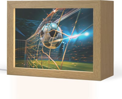 Nachtlampje 20x15 cm - Kinder lampje - Voetbal - Goal - Sport - Jongens - Tafellamp kinderkamer - Slaapkamer lamp - Bedlamp kinderen - Kinderlampje stopcontact - Wandlamp babykamer - Nachtlampjes
