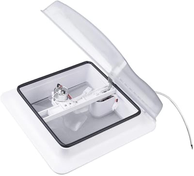 ProPlus Dakluik - 28 x 28 cm - Transparant, Zonder Ventilatie & Met Ventilator - Dakraam Caravan - UV-bestendig - Maximale openingshoek: 50°