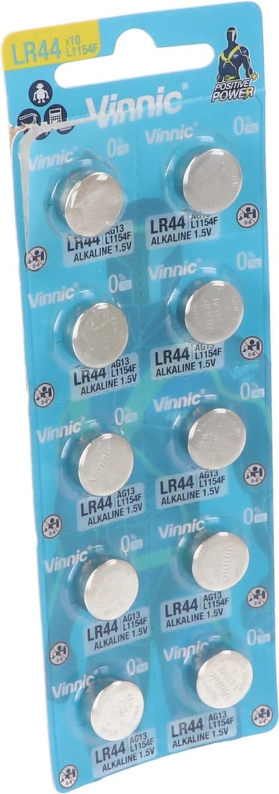 Vinnic LR44/Ag13/L1154f - Alcaline Knoopcel Batterij - Blister 10st
