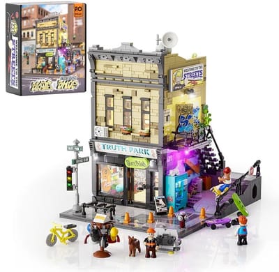 Lumibricks Skate shop Bouwpakket - Met LED verlichting - Miniatuur huisjes - DIY modelbouw met 1573 bouwstenen - Bouwpakketten volwassenen - Bouwdoos F9051
