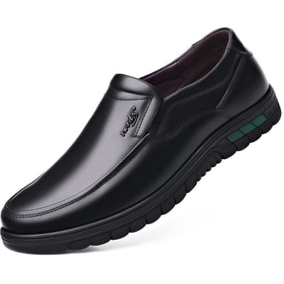 Heren PU Lederen Schoenen Formele Kleding Loafers Grote Maat Casual Zacht Heren Zakelijk Comfortabel Antislip Rijschoenen 38 black