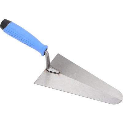 Truelle à jointoyer de maçonnerie Poignée ergonomique en caoutchouc souple Acier au carbone Truelle à plâtrer pour mur sol gray