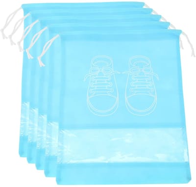 Dailygoods- Schoentassen Set van 5 - Ademend - Trekkoord - 30 x 43 cm - Stofdicht - Transparant Venster - Schoenentas