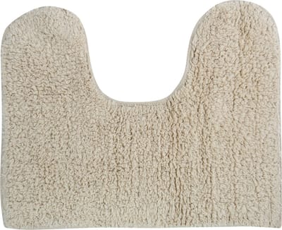 MSV WC/Badkamerkleed/badmat - voor op de vloer - creme wit - 45 x 35 cm - polyester/katoen