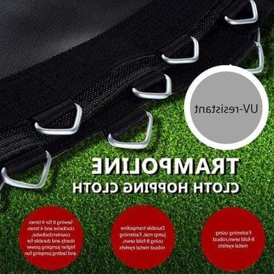 Trampoline Springmat - Springdoek Vervangmat - Buiten Plezier - Ademend Open Wave Design - Diverse Maten - Zwart