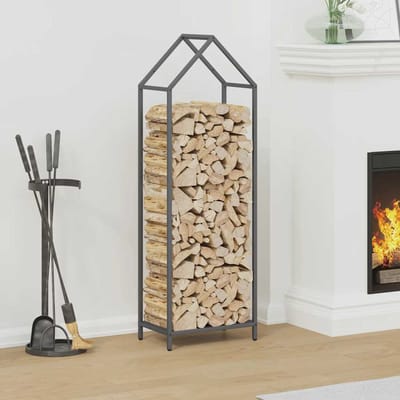 vidaXL - Brandhoutrek - 40x25x120 - cm - koudgewalst - staal - antraciet