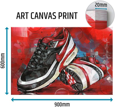 Sneaker canvas classic BW varsity red 90x60 cm