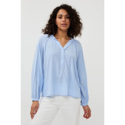 EsQualo Blouse R-neck Raglan Sky Blue Größe: 36 | Longsleeves Outlet | Damen | Blau