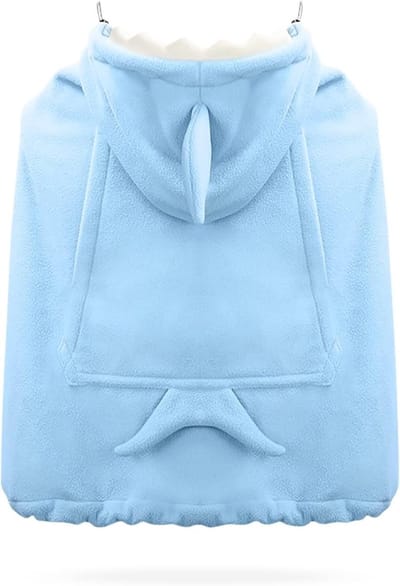 Baby Draagzak Cover - Baby Cape - Warm Houden - Universele Pasvorm - Met Capuchon - Blauw