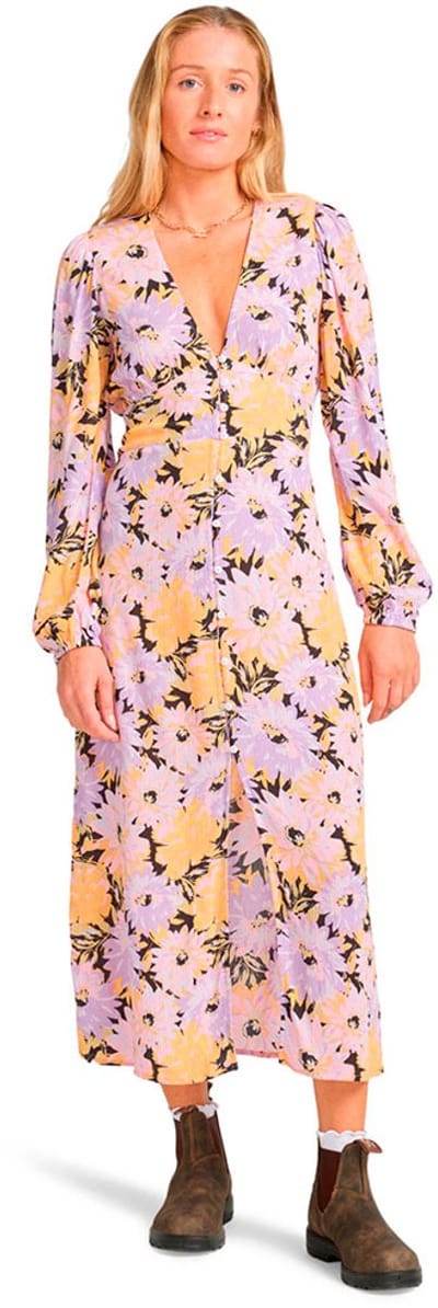 Billabong Cool Night Lange Jurk Met Lange Mouwen Veelkleurig XS Vrouw