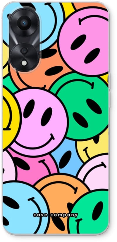 Case Company® - Hoesje geschikt voor Oppo A78 5G hoesje - Smiley N°1 - Soft Cover Telefoonhoesje - Bescherming aan alle Kanten en Schermrand