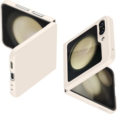 Geschikt voor Spigen Samsung Galaxy Z Flip 5 hoesje -Pearled Ivory