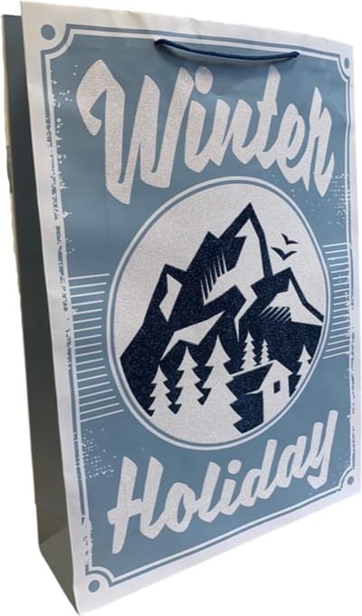 5 Luxe Winter / Kerst Cadeautasjes A3 formaat 33x44cm - Kerst Papieren cadeautasjes met Full-color bedrukking