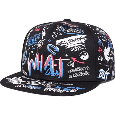 Unisex Graffiti Print Hip-Hop Hoeden Lente Herfst Buiten Verstelbare Casual Baseballpetten Zonbescherming Hoed gray