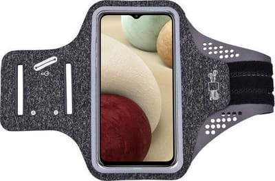 Hoesje Geschikt voor Samsung Galaxy A32 hardloop telefoonhouder – armband - sportband - van stof - Zwart