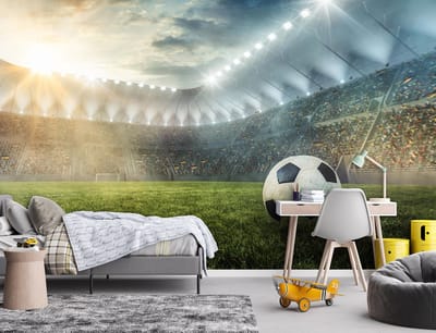 Vliesbehang - Fotobehang - Voetbal - Stadion - Voetbalveld - (254 x 184 cm)