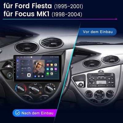 JUNSUN Android Autoradio Geschikt voor Ford Focus MK1 (1995-2001) Draadloze CarPlay - GPS Navigatie - Bluetooth 5.0 Octa -Core - Draadloos & GPS Navi & SWC & Bluetooth & USB