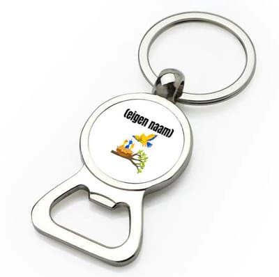 Akyol - vogels en nest met eigen naam flesopener - Vogels - dieren liefhebber - iemand die houdt van vogels - verjaardag - cadeau - kado - geschenk - 9 bij 3 cm