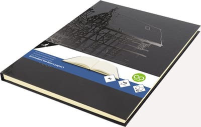 Kangaro dummyboek - A4 - zwart met design - 160 blanco pagina's - 140 grams - hard cover - notitieboek