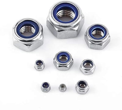 Dailygoody - Zeshoekige Moer met Flens - Roestvrij Staal - Nylon Borgmoer - M2 - Stopmoer - Universeel Toepasbaar - Geschikt voor Mechanische Ver