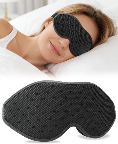 SnelShoppen - Lichtdicht Ademend Slaapmasker 3D voor Heren en Dames, Ultralicht en Comfortabel, Met Opbergtas, Ideaal voor Reizen, Vliegtuig en Nachtl